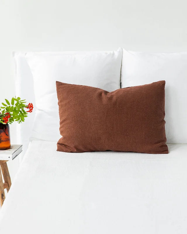 Weekend Special Bargains Chocolate brown linen pillowcase