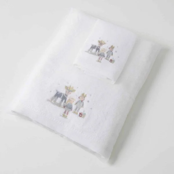 Weekend Flash Savings Christmas Helpers | Bath Towel & Face Washer In Organza Bag