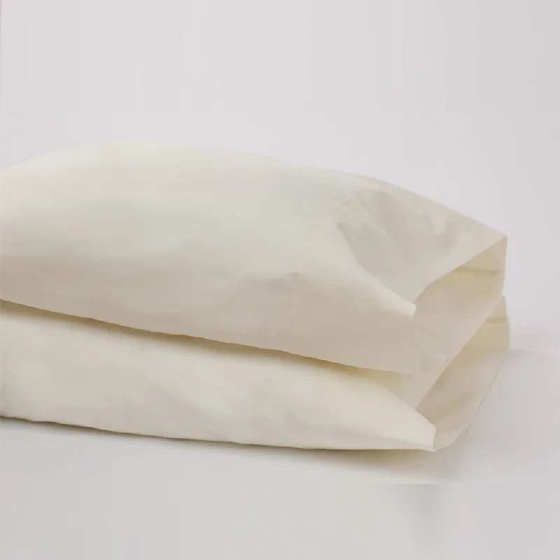 Weekend Bargain Deals American Made 100% Cool Flow Cotton Pillowcase Pair - Soft Ivory