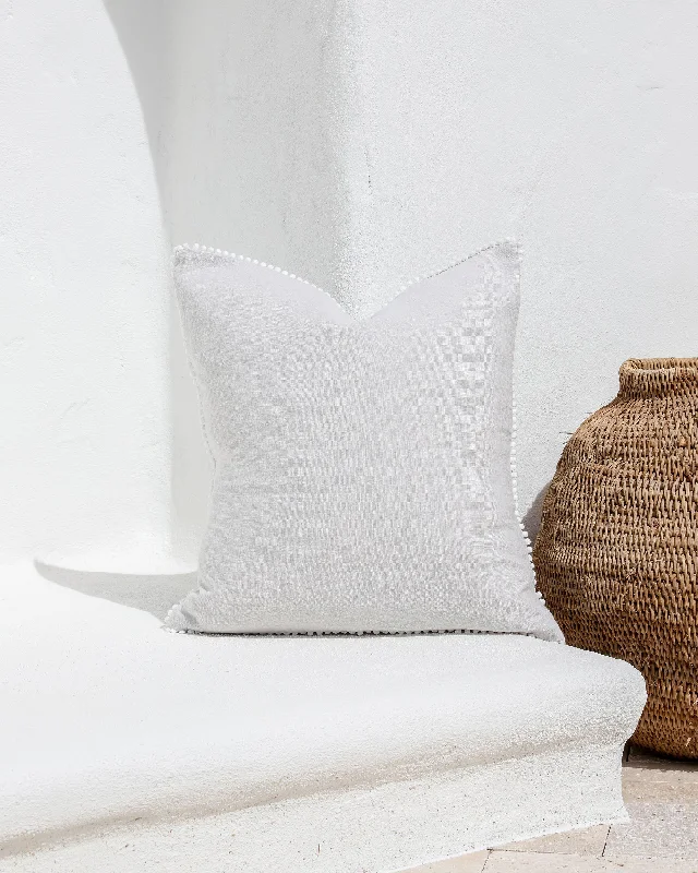 Hot Deals Cushion cover with pom poms in Light gray