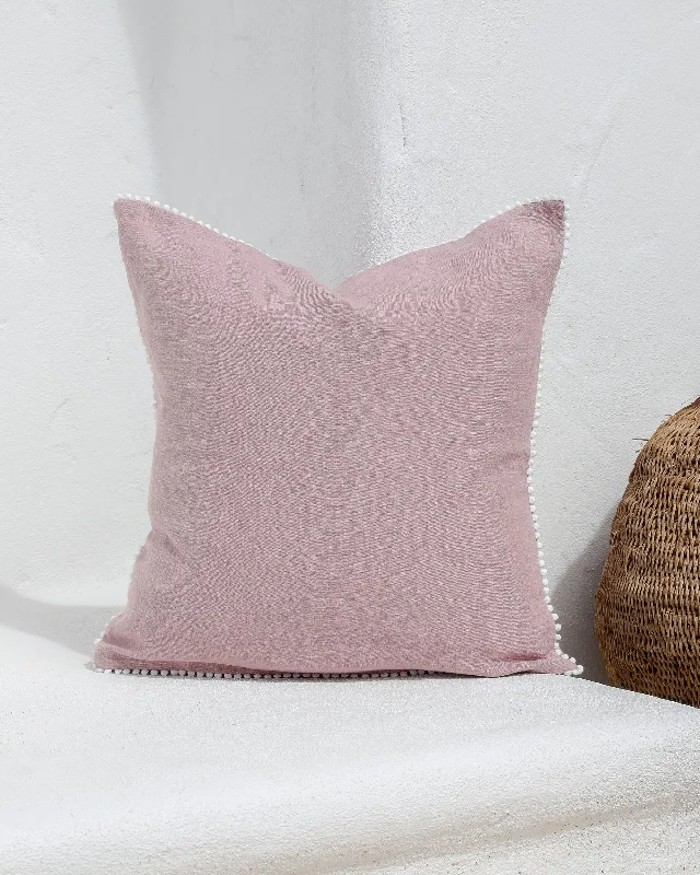 Weekend Massive Discounts Cushion cover with pom poms in Woodrose