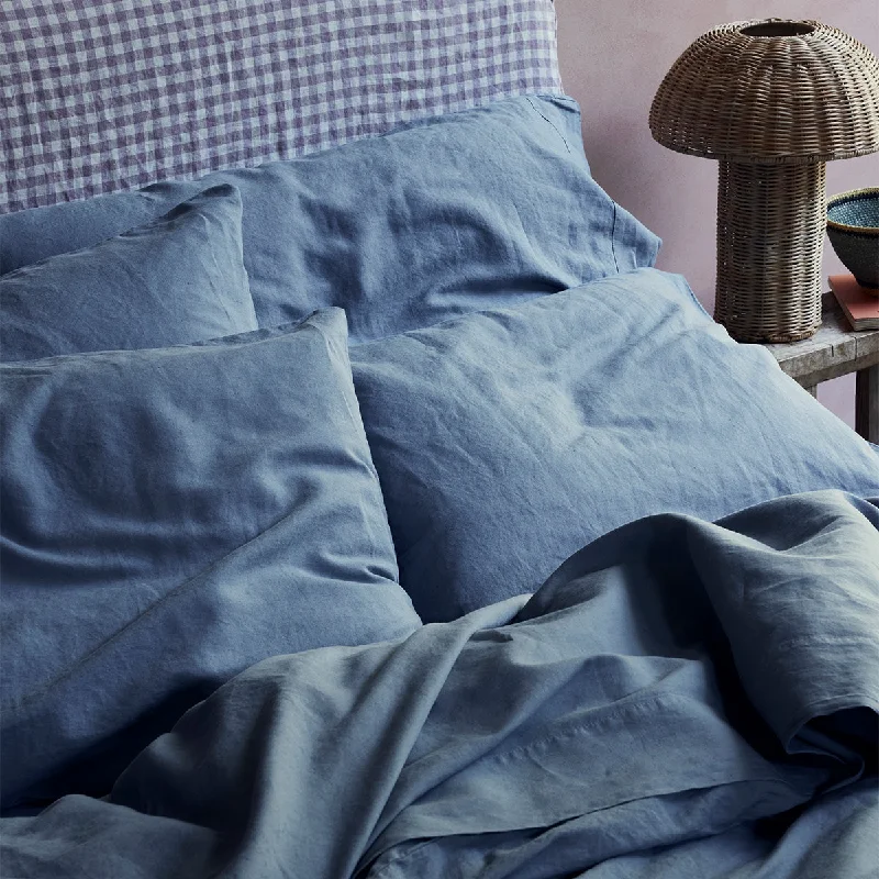 Savings Galore Dusk Blue Linen Blend Pillowcase (Pair)