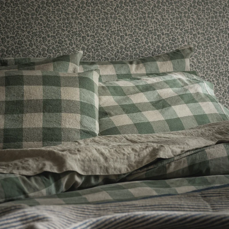 Big Bargain Bonanza Elm Green Emsworth Plaid Linen Blend Pillowcase (Pair)