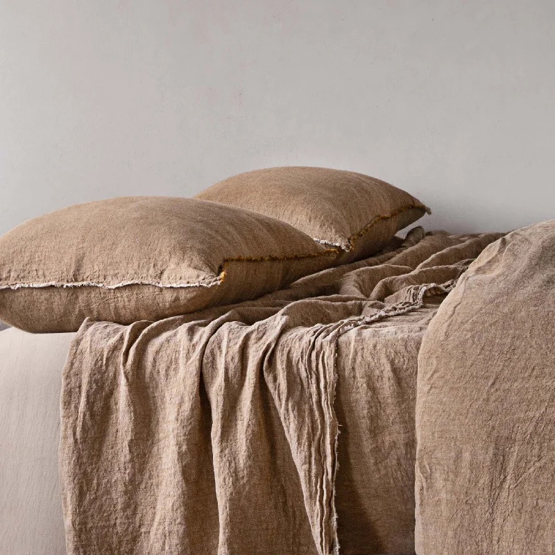 Mega Sale Flocca Linen Pillowcase - Brun