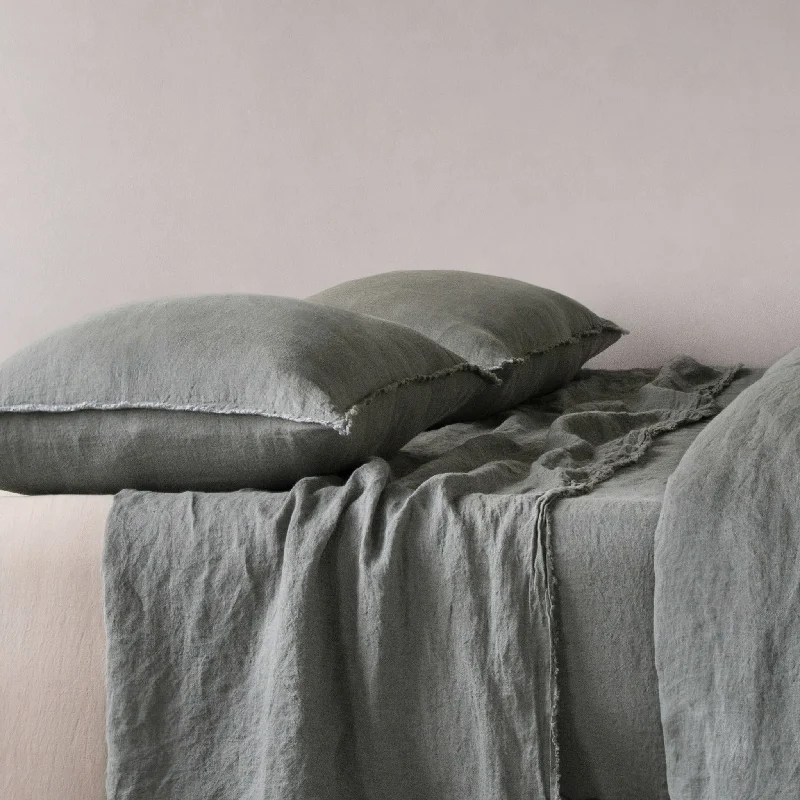 Limited Quantity Flocca Linen Pillowcase - Mare
