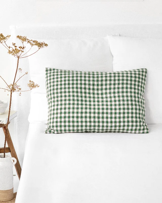 Today’s Special Discount Forest green gingham linen pillowcase