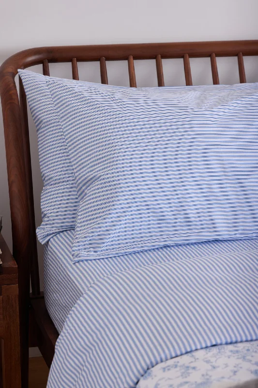 Weekend Hot Prices Foxford Blue Stripe Pillowcase Set