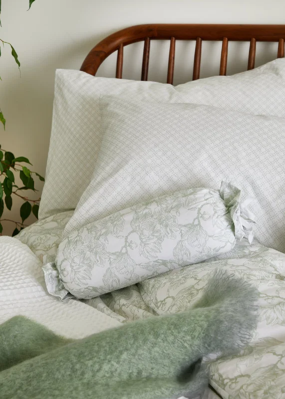 Limited Edition Foxford Sage Magnolia Bolster Cushion