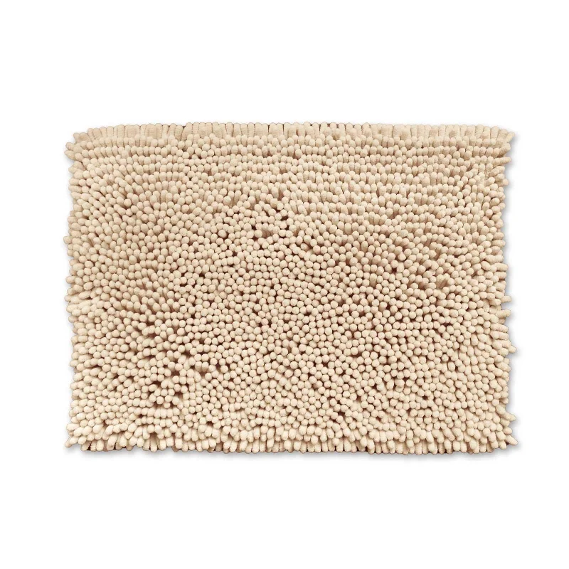 Limited Time Bargain Jumbo Chenille Bobble Bath Mat Stone