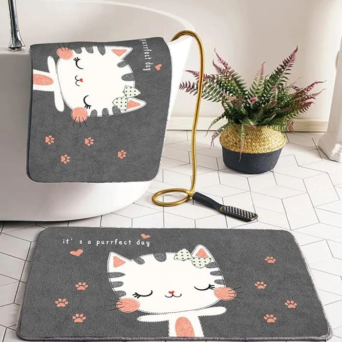 Weekend Exclusive Discounts Kids Anti-Slip Door Mat (314)5408-Snow Cat