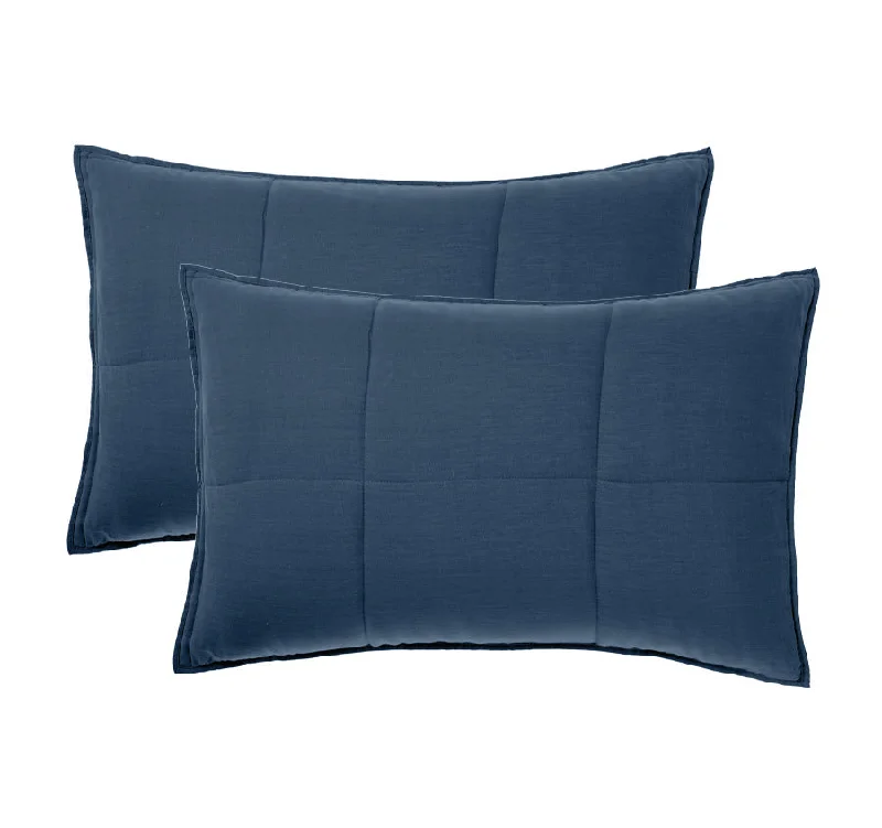 Offer Ending Soon Nimes Linen Standard Pillowsham Pair Navy