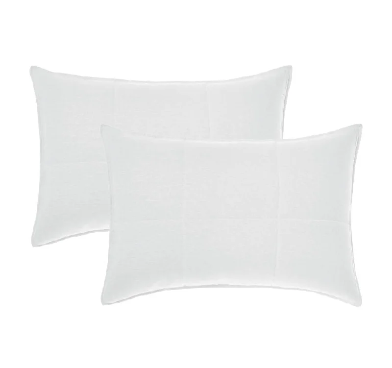 Limited Quantity Nimes Linen Standard Pillowsham Pair White