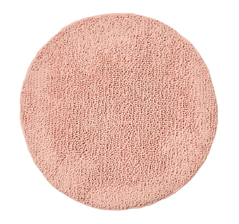 Shop & Save Today Reed Toggle 1700GSM Polyester 90cm Round Bath Mat Pink