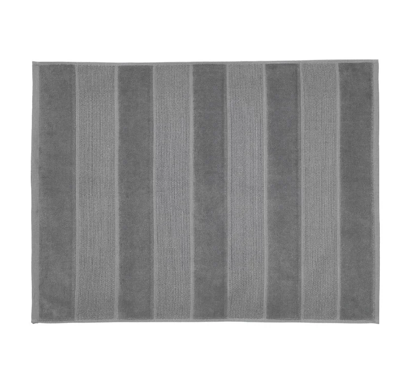 Exclusive Discounts Just for You Velour Stripe 800GSM Bath Mat Ash