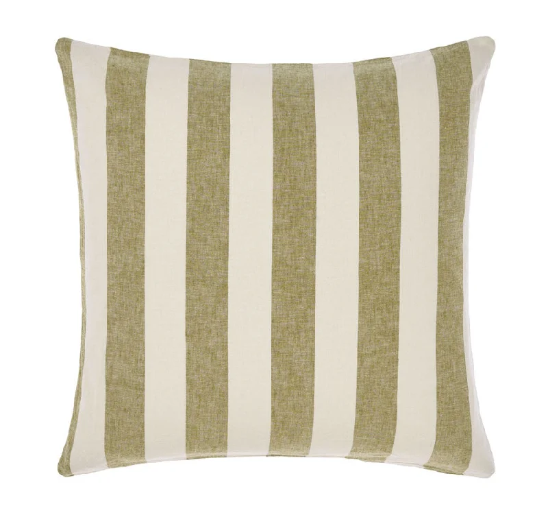 Weekend Only Sale Vintage Stripe European Pillowcase Pesto