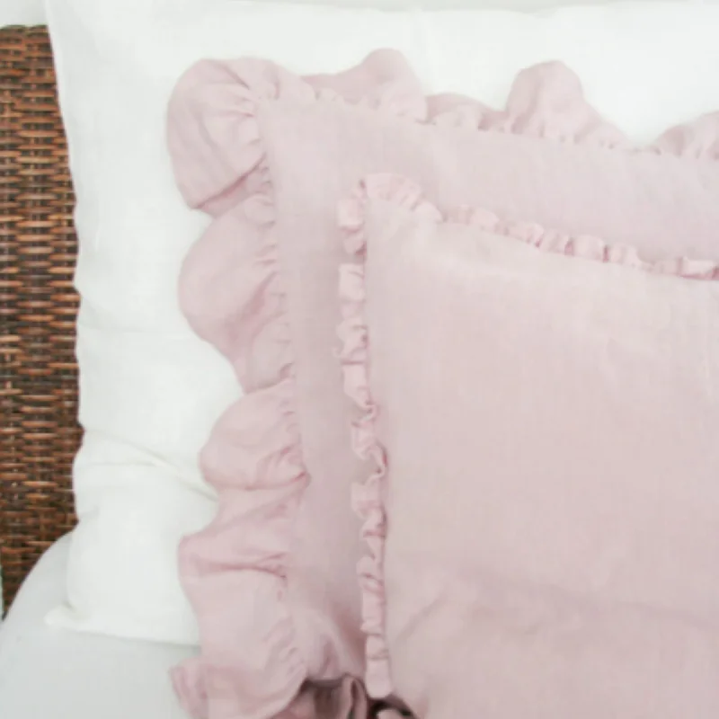 Weekend Buy More Save More Linen Pillow Case with Wide Ruffles
