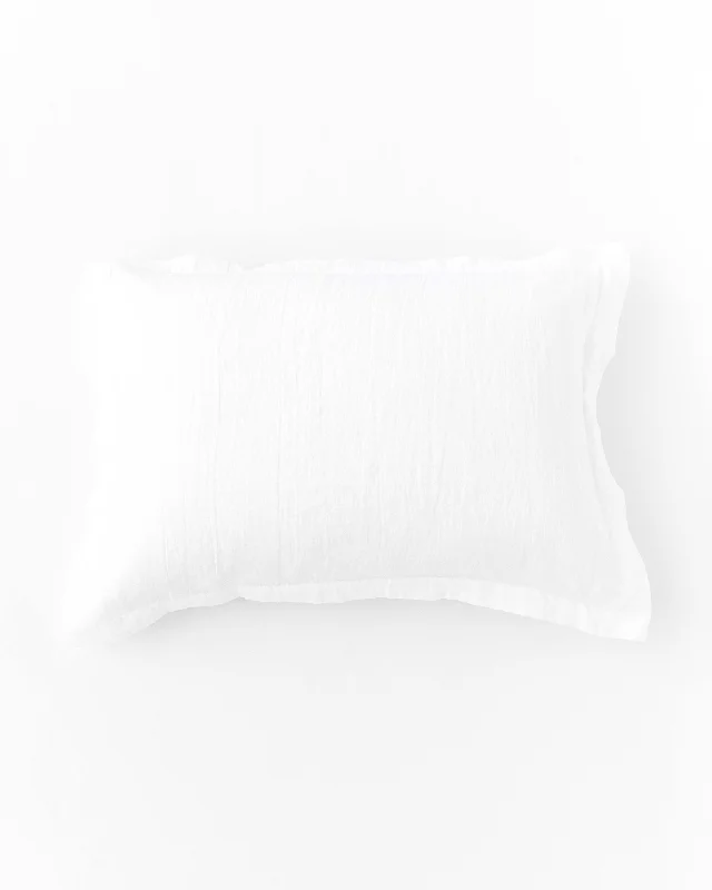 Weekend Wonders Linen pillow sham in White
