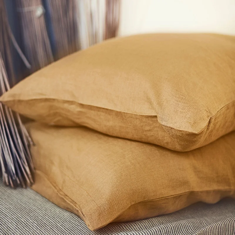 Exclusive Savings Event Linen Pillowcase in Deep Mustard Color