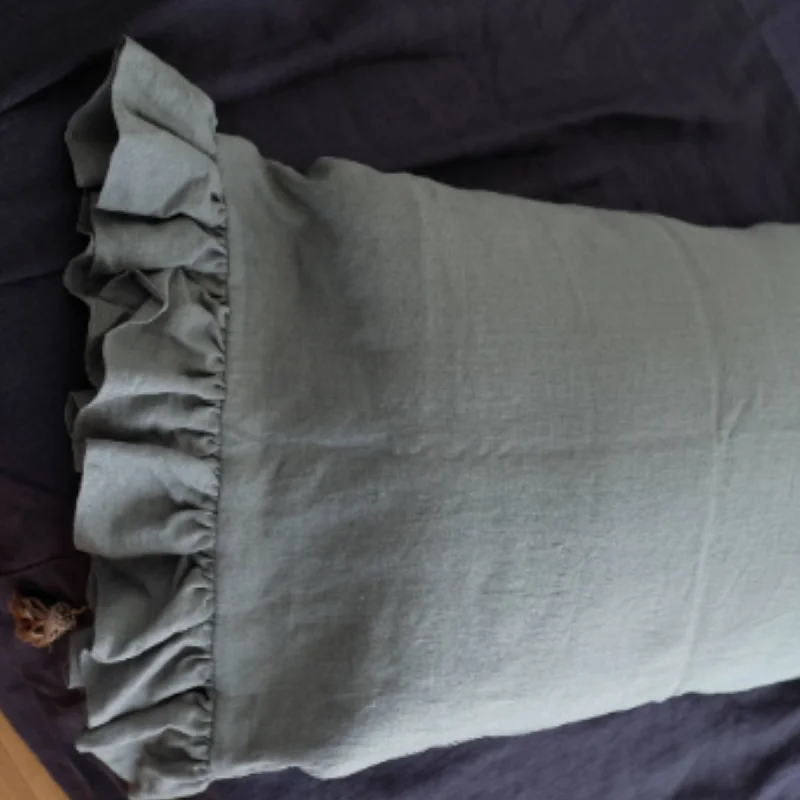 Weekend Price Drop Event Linen Sham with Ruffles