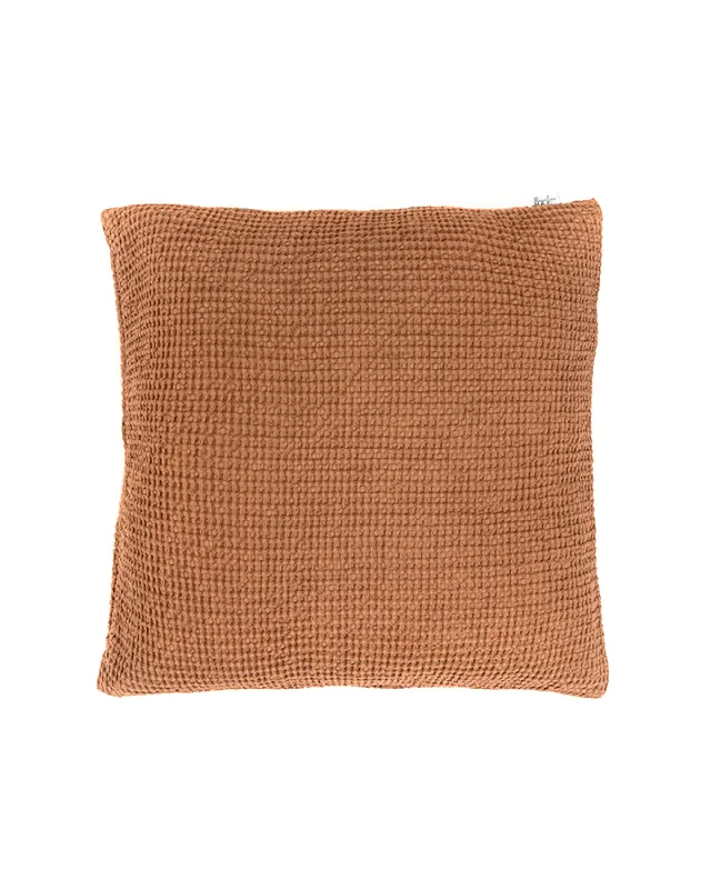 Weekend Sale Marathon Waffle throw pillow cover in Cinnamon