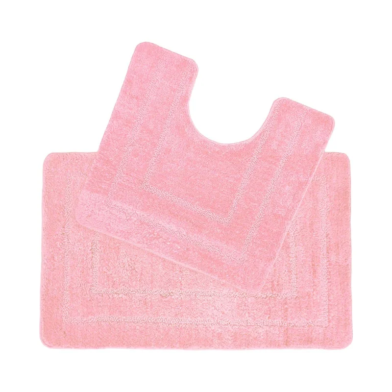 Weekend Shopping Deals Galore Lisa Bath & Pedestal Mat Set Blush Pink