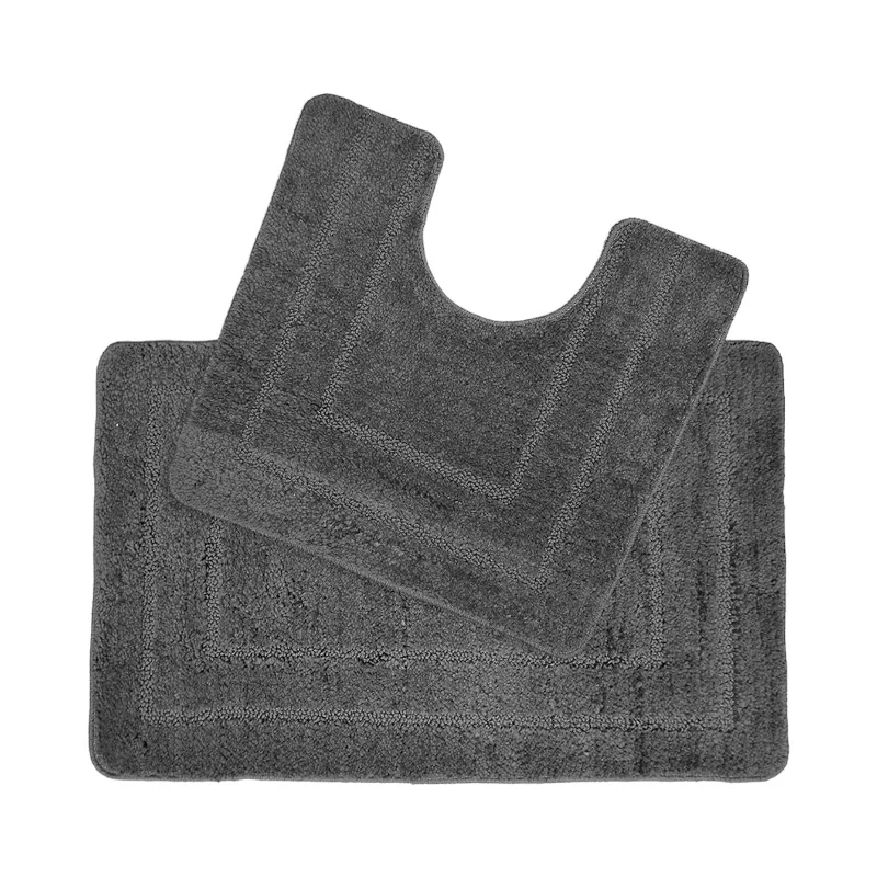 One-Day Sale Lisa Bath & Pedestal Mat Set Dark Grey