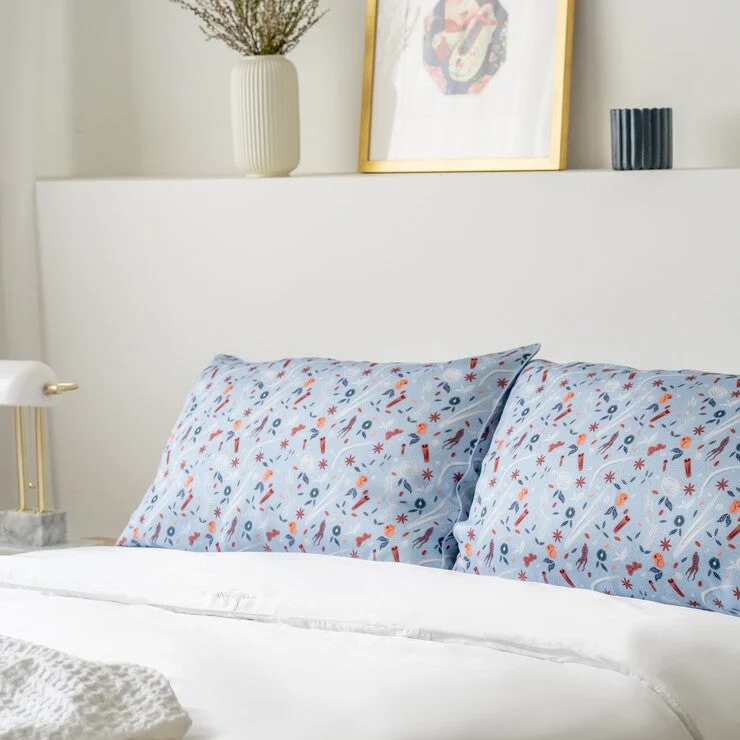 Shop & Save Now Love is a Warm Brew Signature TENCEL™ Pillow Case Pair - Blue
