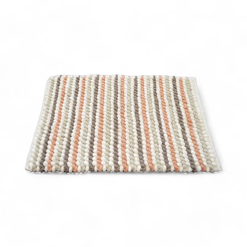 Weekend Shopping Highlights Merlin Stripe Chunky Bobble Bath Mat Blush