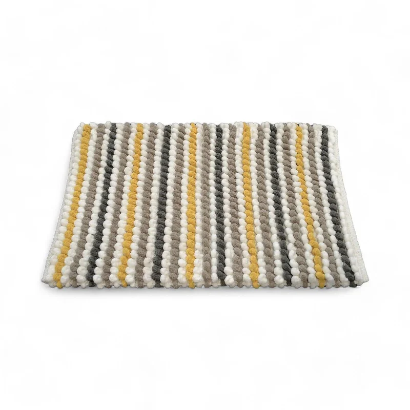 Unbeatable Offer Merlin Stripe Chunky Bobble Bath Mat Mustard