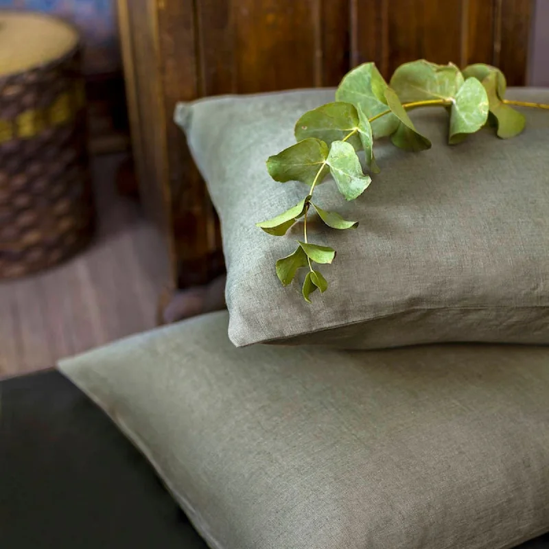 Shop Now and Save Moss Green Linen Pillowcase