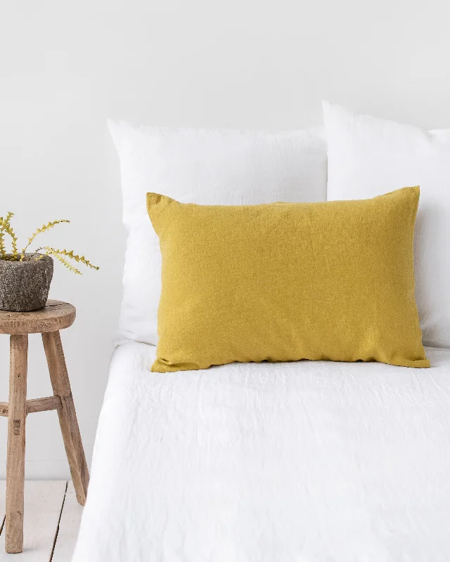 Shop & Save Now Moss yellow linen pillowcase