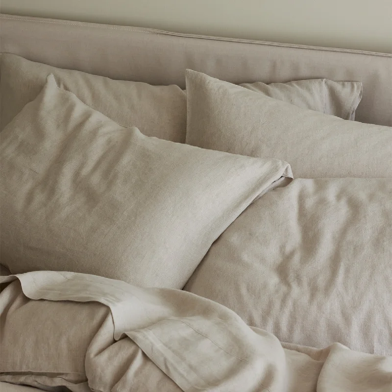 Limited Stock Oatmeal Linen Blend Pillowcase (Pair)