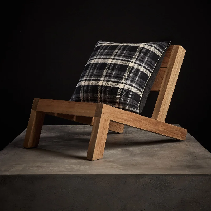 Price Slash Alert Plaid Throw Pillow With Piping - Black/Ivory Plaid