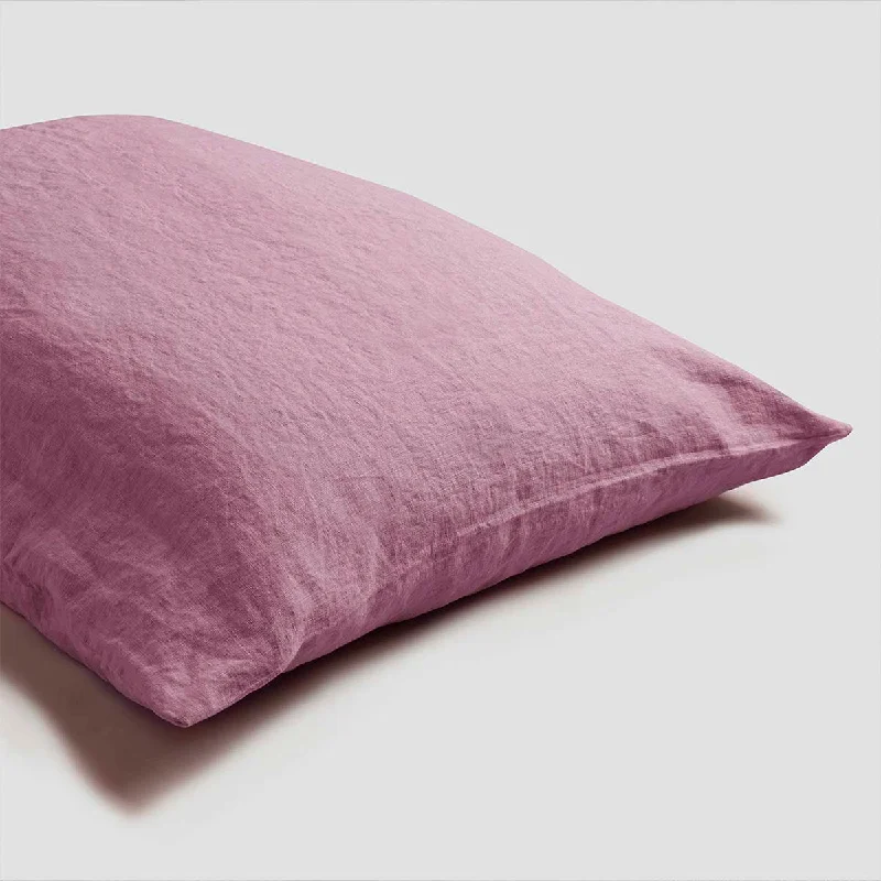Final Clearance Raspberry Linen Blend Pillowcase (Pair)