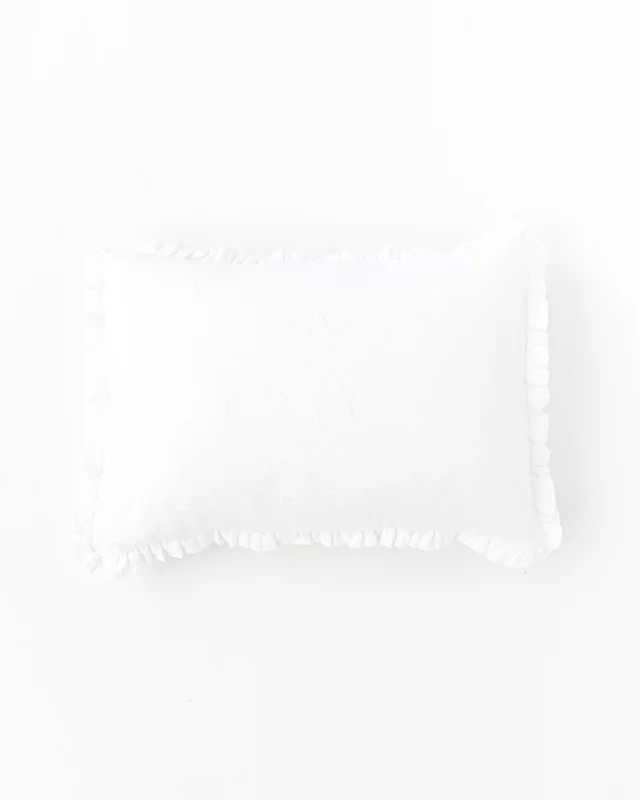 Weekend Exclusive Offers You’ll Love Ruffle trim linen pillowcase in White