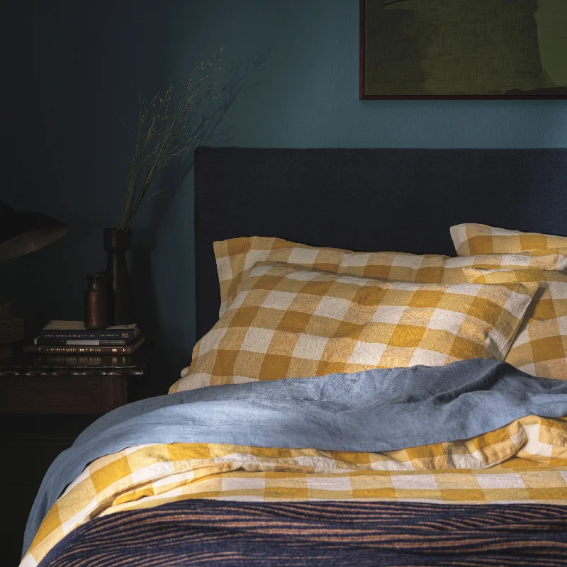 Hurry, While Stocks Last Russet Yellow Emsworth Plaid Linen Blend Pillowcase (Pair)