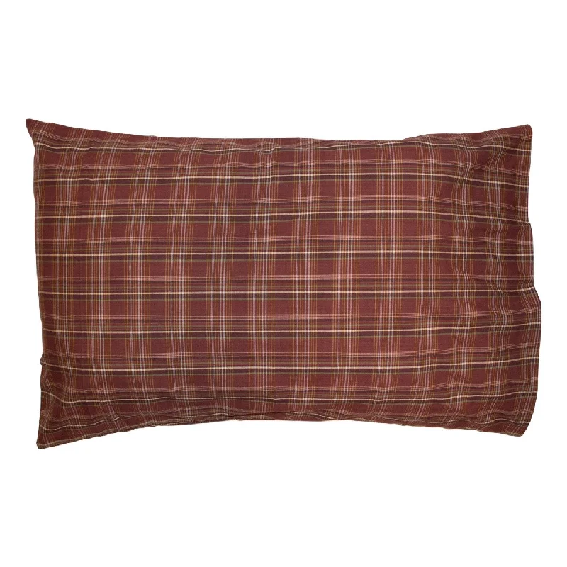 Weekend Price Drop Frenzy Rust Plaid Pillow Case Set