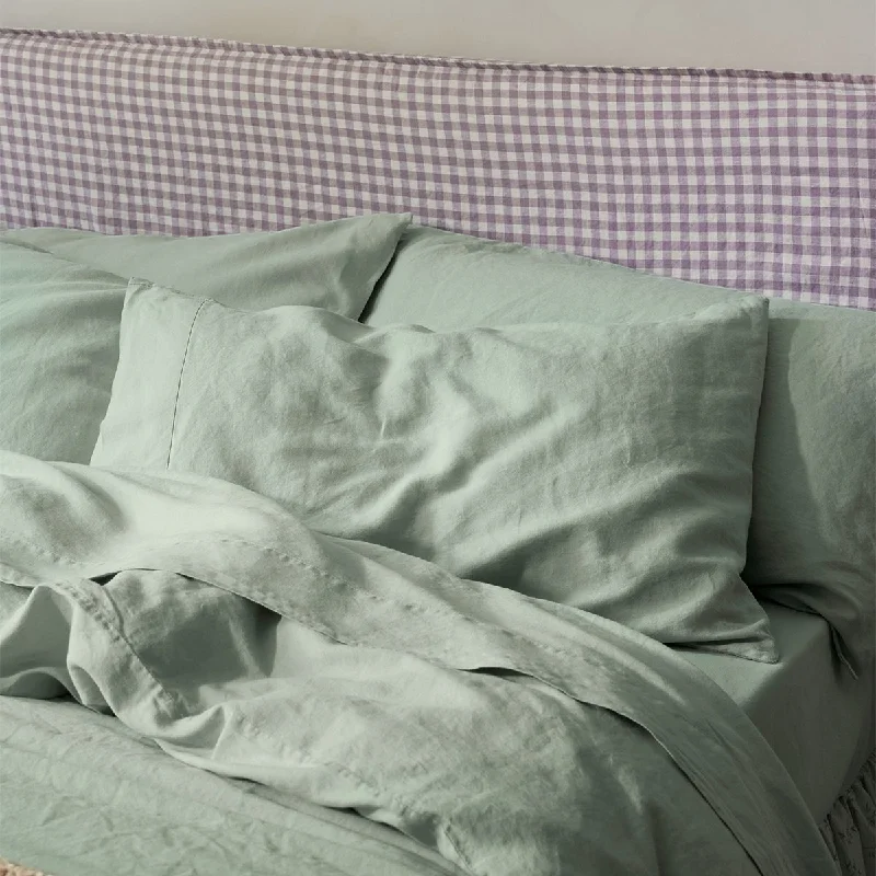 Weekend Special Sage Green Linen Blend Pillowcase (Pair)