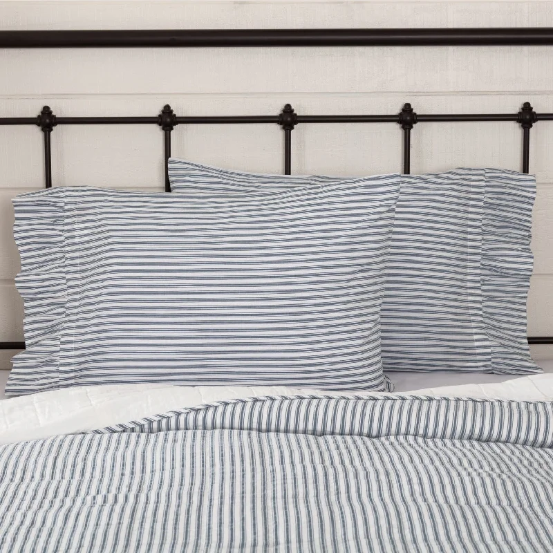 Weekend Bargain Weekends Sawyer Mill Blue Ticking Stripe Pillow Case Set