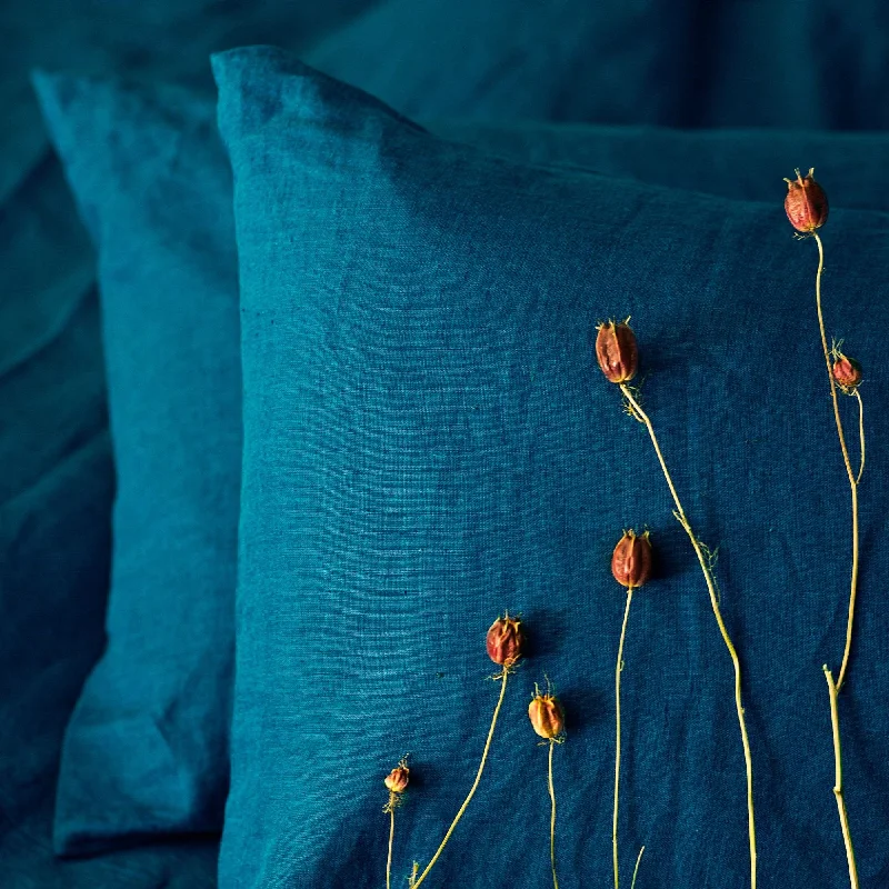 One-Stop Shop Sale Linen Pillow Case in Sea Blue color