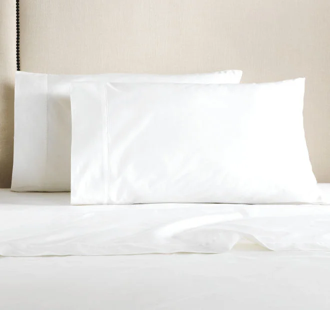 Weekend Offers Galore Hotel Luxury 1000THC Cotton Sateen King Pillowcase Pair Snow