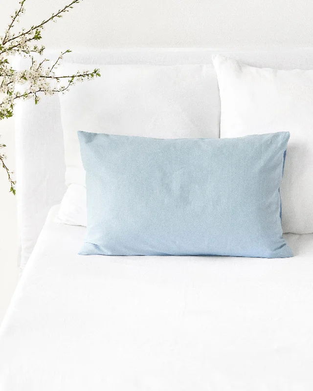 Weekend Special Sky blue linen-cotton pillowcase