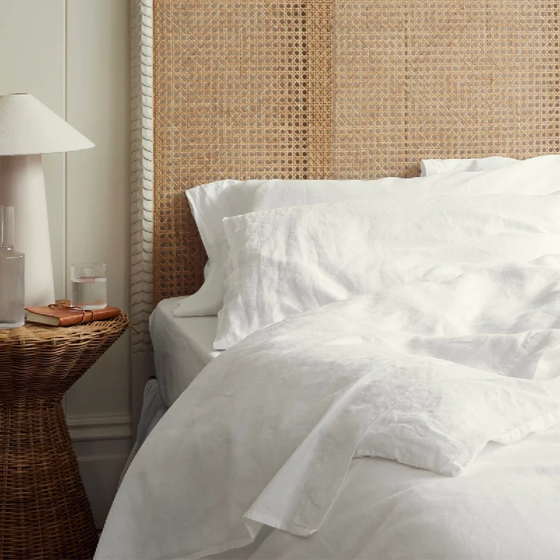Big Savings White Linen Blend Pillowcase (Pair)