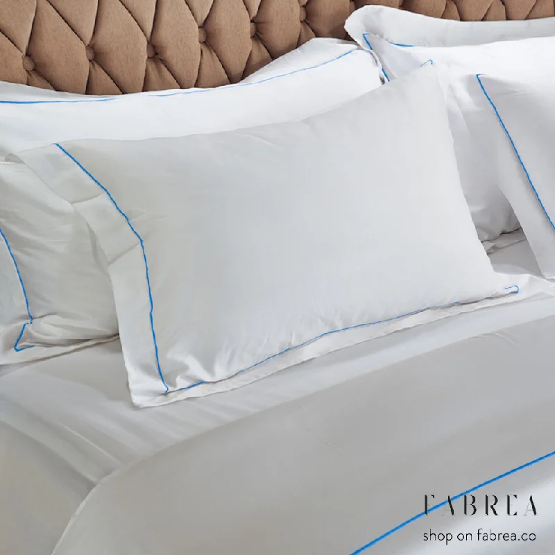 Limited Edition White Pillowcase with Marine Line 500TC