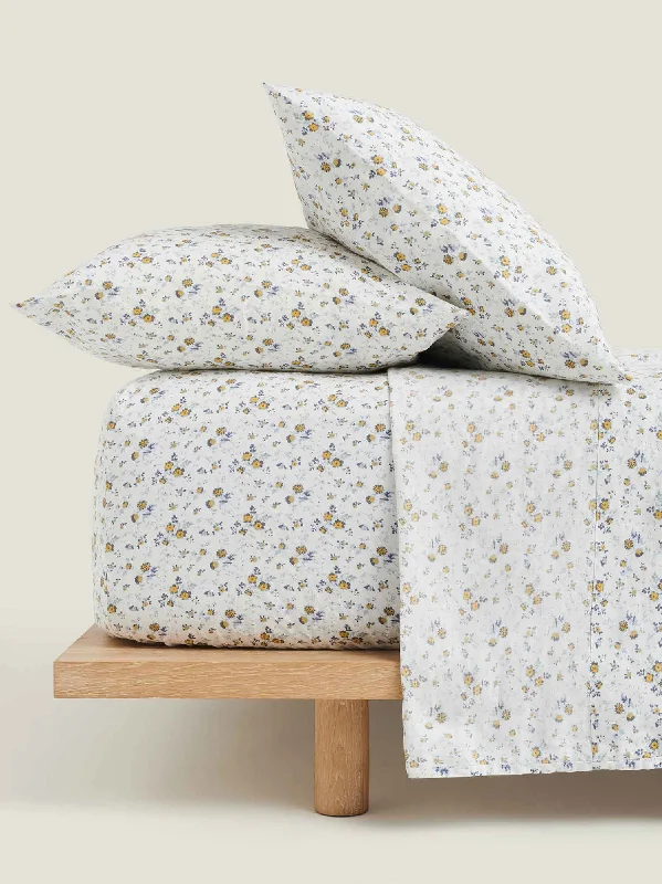 Unbeatable Offer 100% Linen Fitted Sheet in Summer Floral