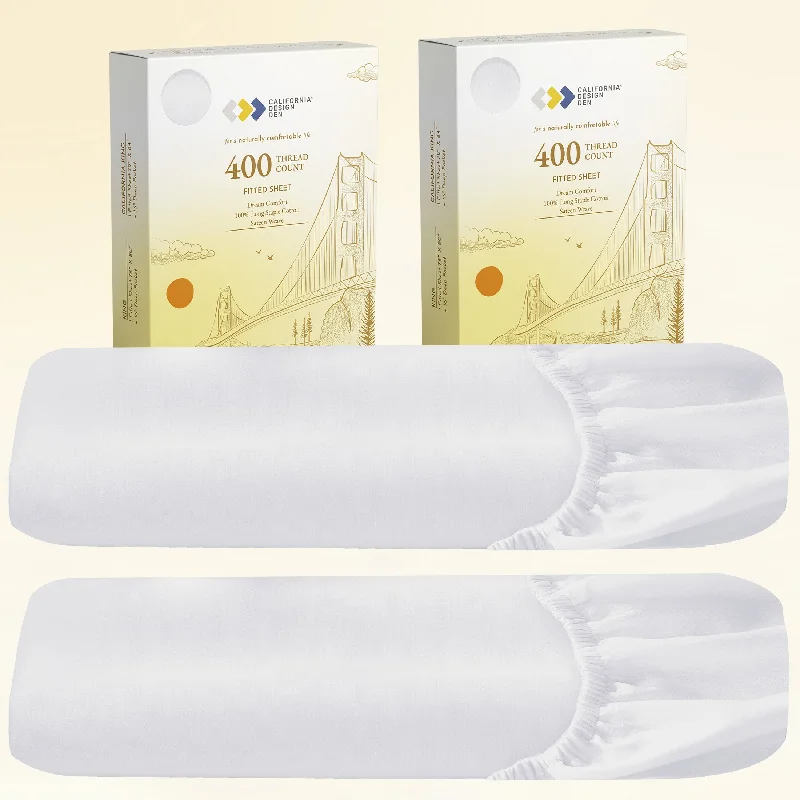 Hot Savings Alert 2-Pack Fitted Sheets Only - 400 Thread Count 100% Cotton Sateen - Dream Comfort Hot Savings Alert 2-Pack Fitted Sheets Only - 400 Thread Count 100% Cotton Sateen - Dream Comfort