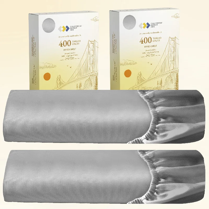 Weekend Flash Deals 2-Pack Fitted Sheets Only - 400 Thread Count 100% Cotton Sateen - Dream Comfort Weekend Flash Deals 2-Pack Fitted Sheets Only - 400 Thread Count 100% Cotton Sateen - Dream Comfort