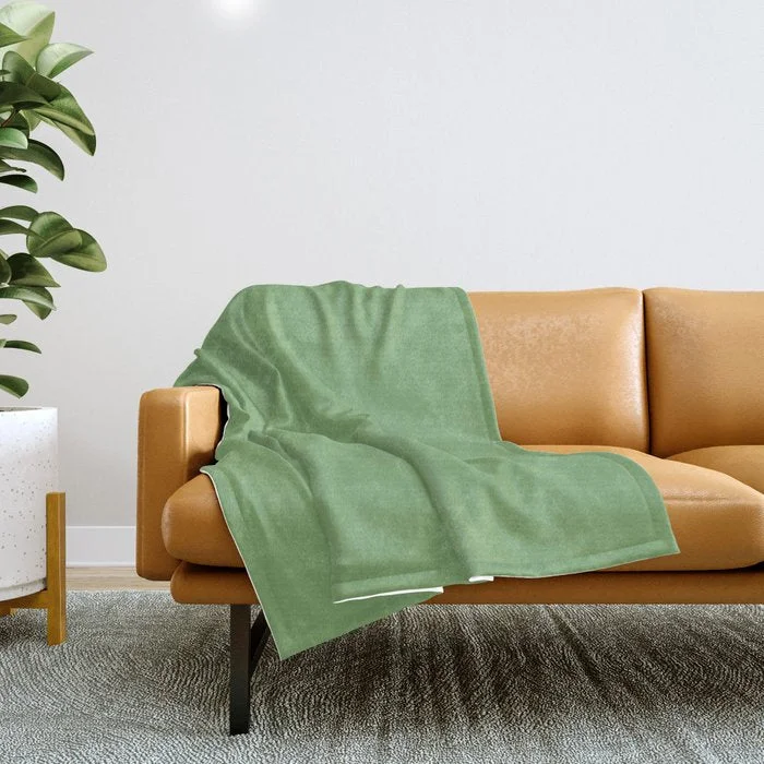 Special Offers Abundance of Green Solid Color  Pairs To Sherwin Williams Organic Green SW 6732 Throw Blanket