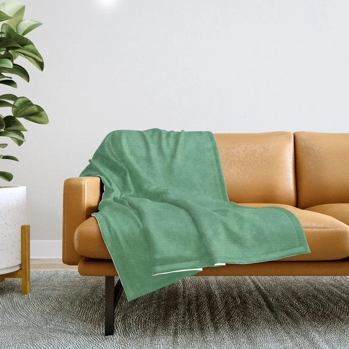 Today’s Special Discount Aqua Forest Green Blue Solid Color 5fa777 Throw Blanket