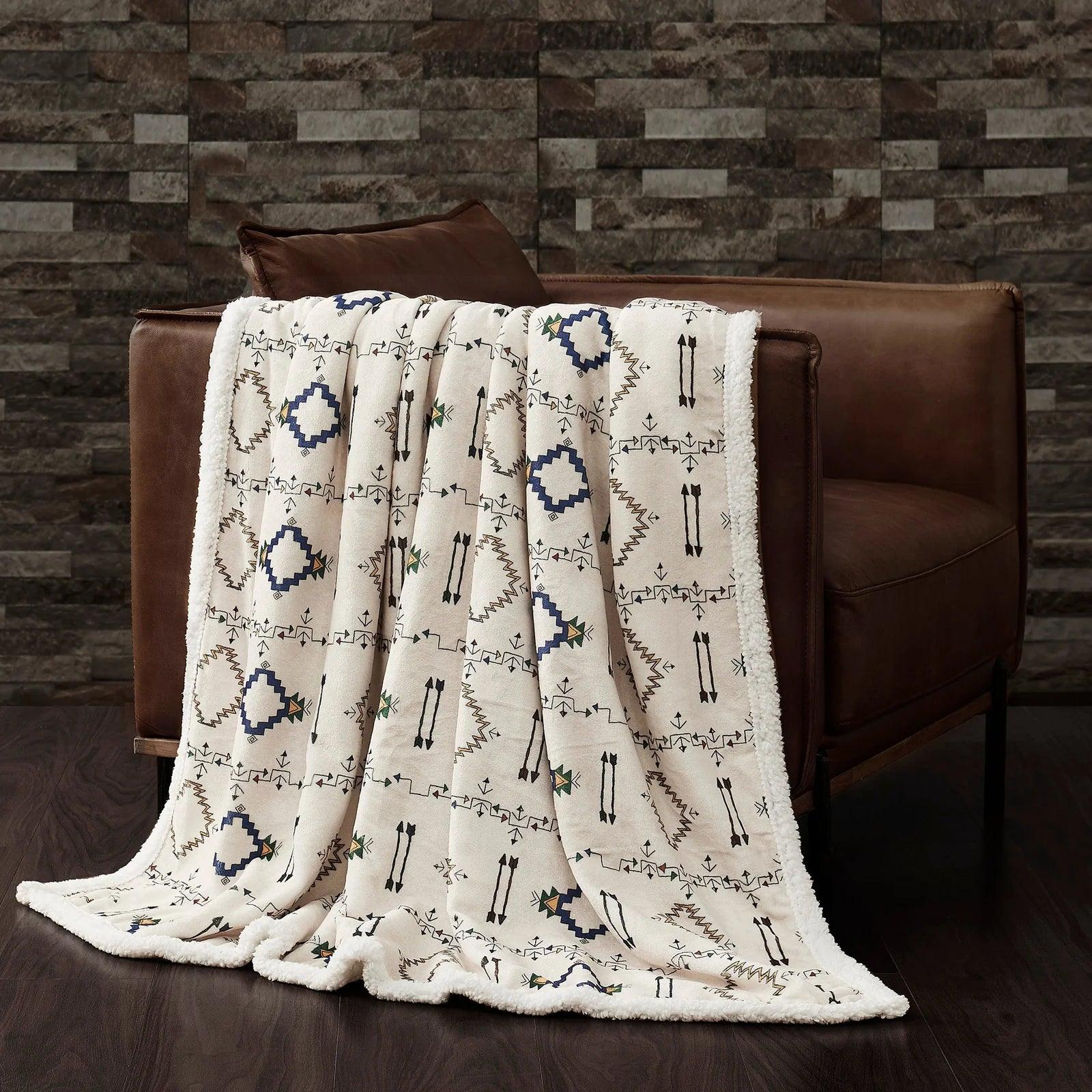 Weekend Only Sale Aztec Arrow Campfire Sherpa Throw